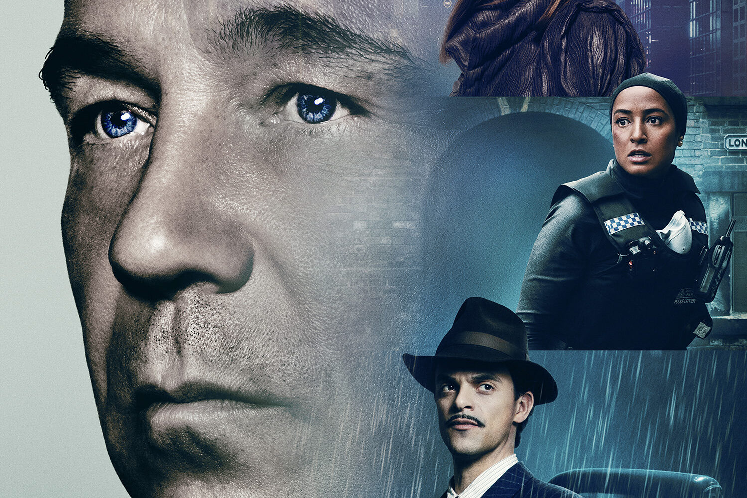 Promo poster for Bodies showing some of the characters.