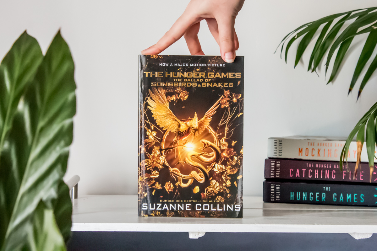 Movie tie-in cover edition standing on a table with the rest of the series next to it.