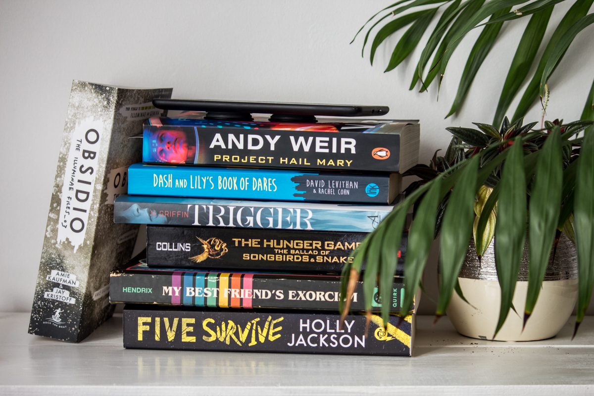 Stack of books mentioned in the post.