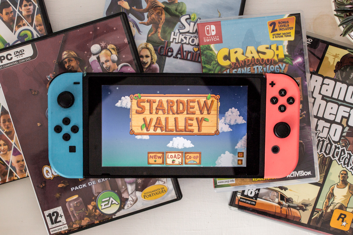 Nintendo Switch showing the home screen of Stardew Valley.
